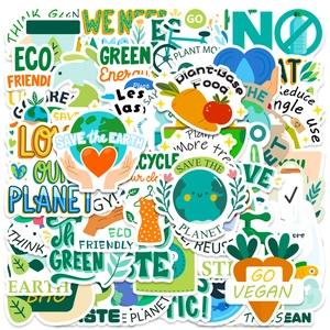 Eco Friendly Protection Series Waterproof Vinyl Stickers For Water Bottles Laptop Scrapbooking Earth Day Green Life Decals