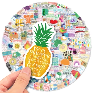 Inspirational pineapple sticker set for scrapbooking and decorating luggage and skateboards