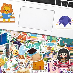 50 adesivi impermeabili a tema lettura per laptop e decorazioni creative fai-da-te