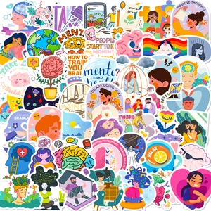 Mental Health Stickers Waterproof Vinyl Positive Slogan Decals For Laptop Luggage Scrapbooking Decorations Student Gift