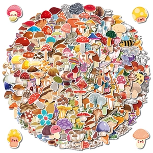 Autocollants de Champignons Mignons Pack de Variété Imperméable Dessin Animé Plante Vinyle Décalcomanies pour Enfants Ordinateur Portable Bouteille d'Eau Scrapbooking Décoration