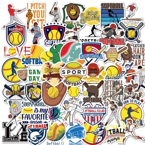 Autocollants De Softball Imperméables Citations Motivation Sport Décalcomanies En Vinyle Pour Bouteille D'eau Ordinateur Jaune