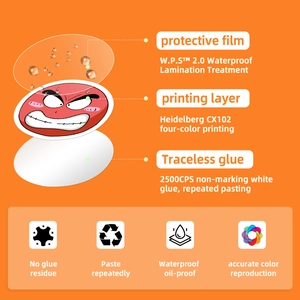 Détail des stickers vinyle avec film W.P.S 2.0 et structure adhésive 2500CPS sans résidus