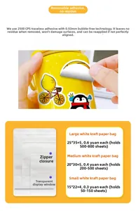 Guide des tailles des sacs en papier kraft blanc avec fenêtre et capacité de stockage