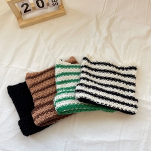 Cute striped knit cat ear beanie hats for women in four different stylish colors
