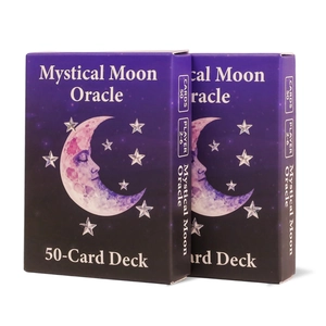 Mystical Moon Oracle 50-card deck with retro celestial box design for 2-6 players