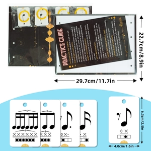 Set di 72 flashcard per il ritmo musicale con guida pratica e anelli per bambini