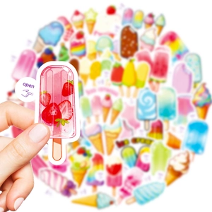 50 pieces of cute summer ice cream stickers for DIY scrapbooking and journals