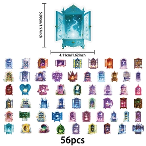 56 autocollants PET de cabinets magiques pour journaux avec potions et motifs étoilés