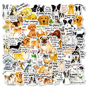 Simpatici Adesivi per Cani per Laptop Impermeabile PP Vinile Cartone Animato Cucciolo Decalcomanie per Custodia Telefono Bagaglio Bottiglia d'Acqua Scrapbooking Decor