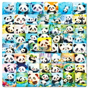 Kawaii Panda Summer Water Play Waterproof Stickers For Scrapbooking Journaling DIY Decorative Stickers For Kids Teens