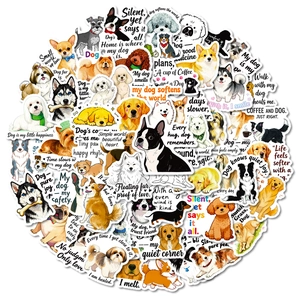 Set di 56 adesivi impermeabili per cani con Husky Corgi e Golden Retriever disegnati