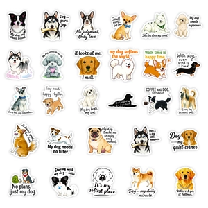 Set di 56 adesivi per cani impermeabili con citazioni inglesi per decorazione creativa