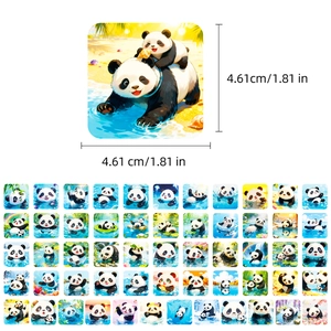 55-piece pack of cute panda cartoon stickers for summer water play and decoration