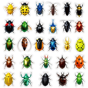56Pcs realistic colorful beetle and insect stickers for DIY nature theme decoration