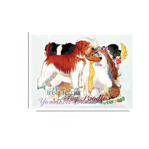 Detailed size chart of transparent waterproof dog sticker bag measuring 9x6 cm