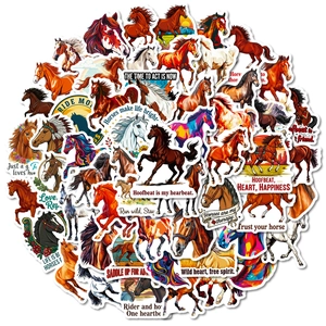 Vibrant wild horse stickers set with inspirational quotes for journals and scrapbooks