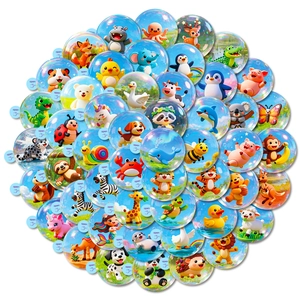 Set van 50 3D-dierenstickers in bubbelvorm met leeuwen en panda's voor kinderknutsels