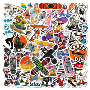 Cool Skateboard Graffiti Autocollants Imperméable PVC Streetwear Crâne Dessin Animé Décalcomanies Pour Ordinateur Portable Skateboard Bagages DIY Décor