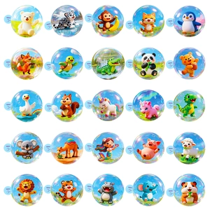 50st fantasie cartoon dieren in 3D iriserende bubbels stickers voor knutselen