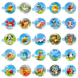 Set van 50 fantasie bubbel dierenstickers met 25 schattige 3D-cartoon dierontwerpen