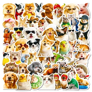 Funny Animal Stickers Waterproof PVC Cute Pets Wearing Sunglasses And Outfits For Scrapbooking Laptop Luggage DIY Decoration