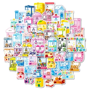 56 pieces of cute animal and fruit crane machine stickers for DIY scrapbooking decor