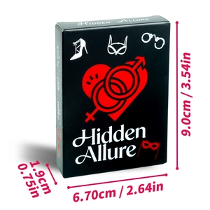 Vista detallada de la caja del juego de pareja Hidden Allure, 9x6,7x1,9 cm