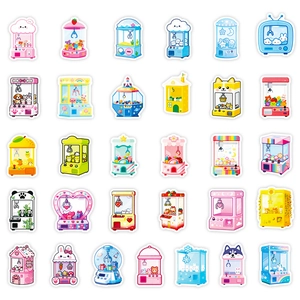 56-piece cute claw machine stickers with colorful macaron animal and cartoon patterns