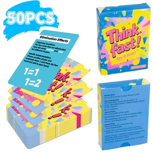 Think Fast digital intelligence card game with 50 colorful pieces for party entertainment
