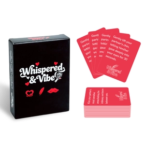 Gioco di carte Whispered & Vibe con 60 carte di intimità per coppie in scatola