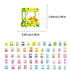 Detail showing 5.04cm cute claw machine stickers with diverse colorful cartoon designs