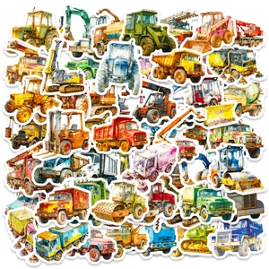 Adesivi per Veicoli da Cantiere in Acquerello per Escavatore Bulldozer Scrapbooking Fai da Te Adesivi Decorativi per Bambini Ragazzi Decorazione Notebook