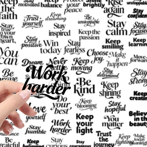 Wasserdichte PET-Sticker mit Work Harder Sprüchen für Scrapbooks und Laptops geeignet