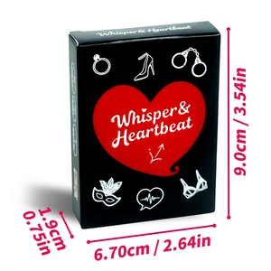 Whisper & Heartbeat couples card game box with 50 cards and 18+ age rating label