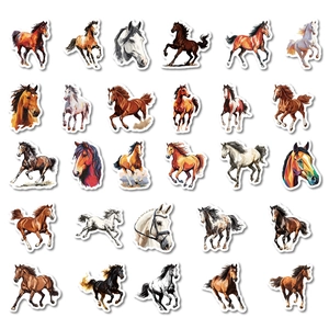Set d'autocollants de chevaux artistiques style peinture à l'huile pour scrapbooking