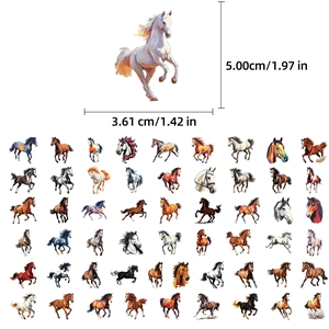Set d'autocollants artistiques de chevaux texture peinture à l'huile pour DIY