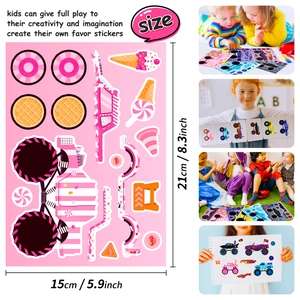 DIY Monster Truck stickers for kids, featuring puzzle face-changing creative play