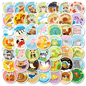 Autocollants Récompense Animaux Dessins Animés Pour Enfants Citations Motivantes En Anglais Autocollants Encouragement Autocollants Ronds Pour Étudiants École Décoration Classe