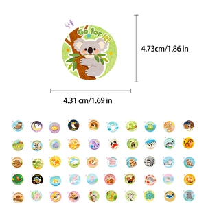 Lot de 50 autocollants animaux pour enfants avec messages motivants et languettes faciles