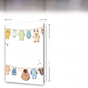 Détail de la carte de vœux bébé 300GSM avec dimensions de l'enveloppe 12x18cm