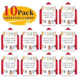 Lot de 10 cartes de voeux bébé avec illustrations mignonnes et enveloppes rouges