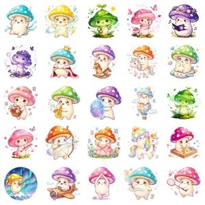 56-piece cute humanoid mushroom waterproof stickers for water bottles and luggage decoration