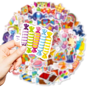 50 pieces of waterproof cartoon candy stickers for stationery and luggage decoration