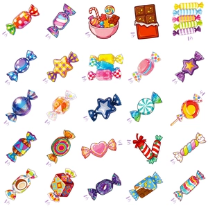 Pack of 50 colorful cartoon candy stickers for stationery and luggage decoration