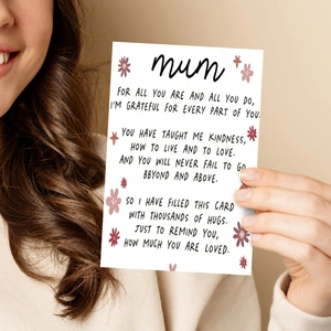 Wunderschöne Muttertagskarte mit rührendem Gedicht und edlem Blumenmuster Design