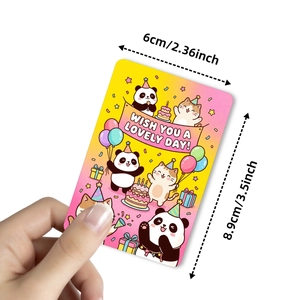Lot de 18 jolies cartes de vœux d'anniversaire panda et chat avec ballons et gâteau