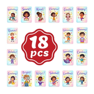 Set di 18 carte motivazionali per bambini con parole di affermazione positiva in inglese