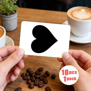 18-pack minimalist black heart graphic cards for journal decoration and early learning