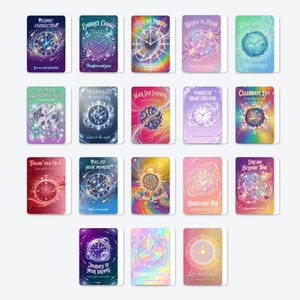 Magische Psychedelische Klok Inspiratiekaarten Dromerige Kosmische Sterrenhemel Affirmatiekaarten Voor Dagelijkse Motivatie Mentale Genezing